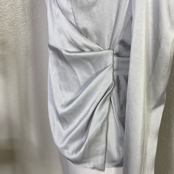 🆕All Saints Danio gray satin long sleeves top - Picture 6 of 12